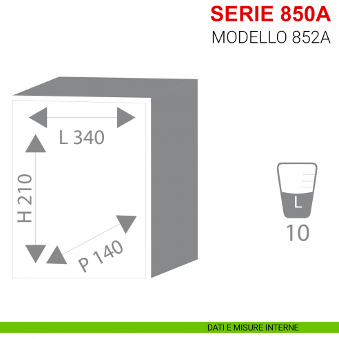 Cassaforte da incasso elettronica digitale Stark serie 850A modello 852A misure interne