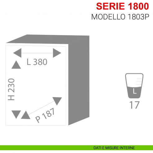 Cassaforte Stark serie 1800 modello 1803P con chiave da muro misure interne