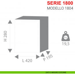 Cassaforte Stark serie 1800 con chiave modello1804 a muro 2