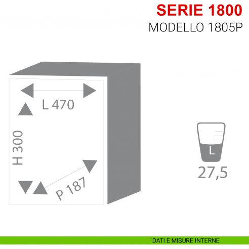 Cassaforte ad incasso con chiave Stark serie 1800 modello 1805P misure interne