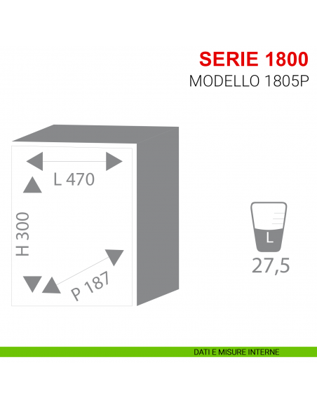 Cassaforte ad incasso con chiave Stark serie 1800 modello 1805P misure interne