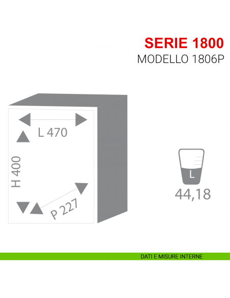 Cassaforte a muro Stark serie 1800 con chiave modello 1806P misure interne