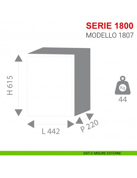Cassaforte ad incasso con chiave Stark serie 1800 articolo 1807 misure esterne