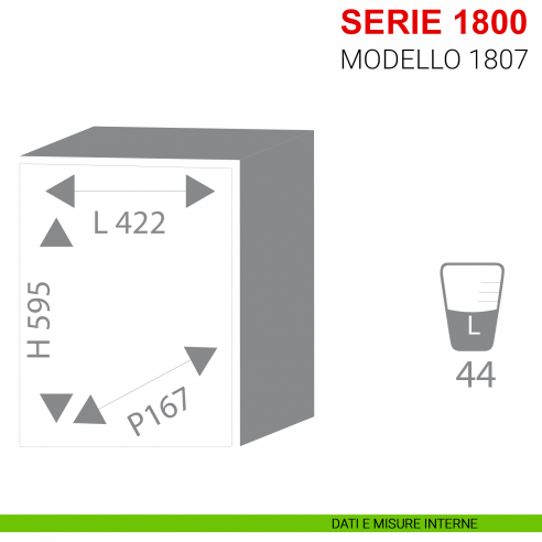 Cassaforte ad incasso con chiave Stark serie 1800 articolo 1807 misure interne