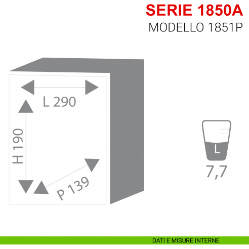 Cassaforte con combinazione elettronica Stark serie 1850 da incasso modello 1851P misure interne
