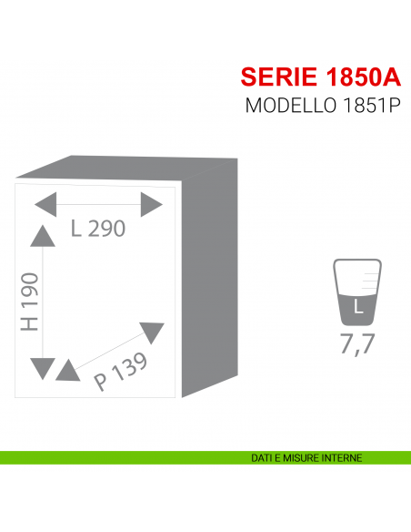 Cassaforte con combinazione elettronica Stark serie 1850 da incasso modello 1851P misure interne