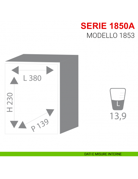 Cassaforte Stark serie 1850A con combinazione elettronica modello 1853 a muro misure interne
