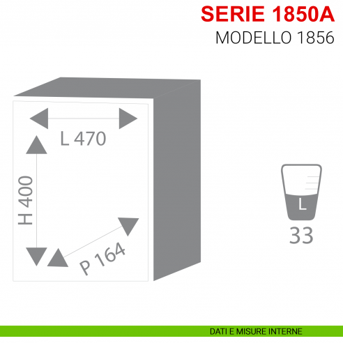 Cassaforte Stark serie 1850A con combinazione elettronica modello 1856 da parete misure interne
