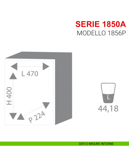 Cassaforte serie 1850A Stark modello 1856P da incasso elettronica digitale misure interne