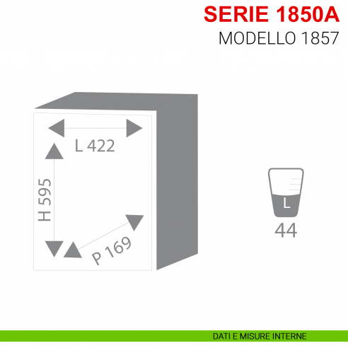Cassaforte elettronica a muro Stark serie 1850A modello 1857 misure interne