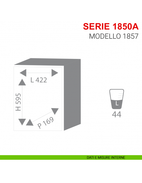 Cassaforte elettronica a muro Stark serie 1850A modello 1857 misure interne