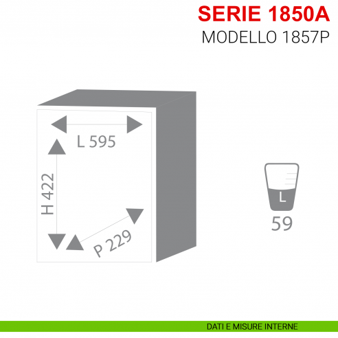 Cassaforte digitale a muro Stark serie 1850A modello 1857P misure interne