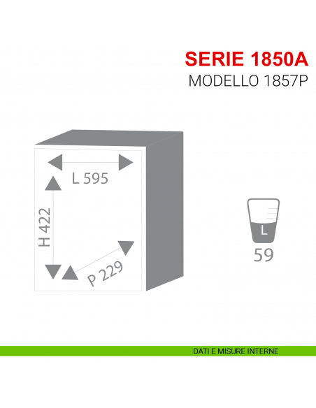 Cassaforte digitale a muro Stark serie 1850A modello 1857P misure interne