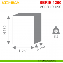 Cassaforte Stark antisfondamento Konika da incasso con chiave serie 1200 modello 1200 2