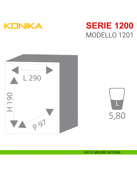 Cassaforte antisfondamento Stark Konika con chiave serie 1200 modello 1201 da muro misure interne