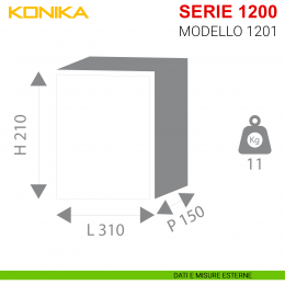 Cassaforte antisfondamento Stark Konika con chiave serie 1200 modello 1201 da muro 2