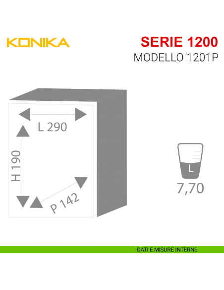 Cassaforte con chiave Stark Konika da incasso serie 1200 antisfondamento modello 1201P misure interne