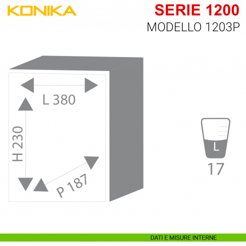 Cassaforte antisfondamento con chiave Stark Konika serie 1200 modello 1203P da incasso misure interne