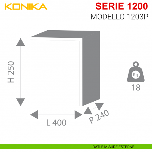 Cassaforte antisfondamento con chiave Stark Konika serie 1200 modello 1203P da incasso misure esterne