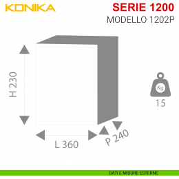 Cassaforte Stark da muro antisfondamento modello Konika con chiave serie 1200 articolo 1202P 2