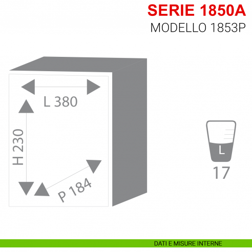 Cassaforte da incasso con combinazione elettronica Stark serie 1850 modello 1853P misure interne