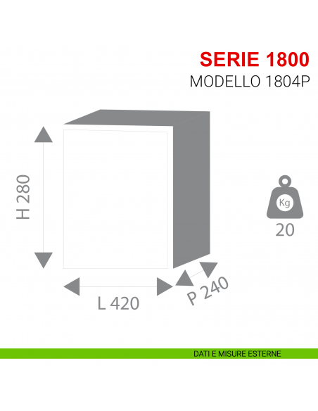 Cassaforte con chiave Stark serie 1800 da incasso articolo 1804P