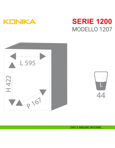 Cassaforte con chiave Stark Konika da incasso serie 1200 antisfondamento modello 1207P misure interne