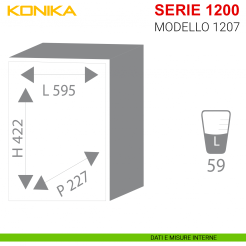 Cassaforte antisfondamento con chiave Stark Konika serie 1200 modello 1207P da incasso misure interne