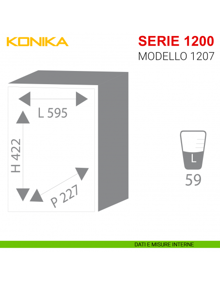 Cassaforte antisfondamento con chiave Stark Konika serie 1200 modello 1207P da incasso misure interne
