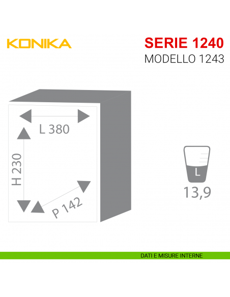Cassaforte ad incasso Stark Konika con chiave e combinazione serie 1240 articolo 1243 misure interne