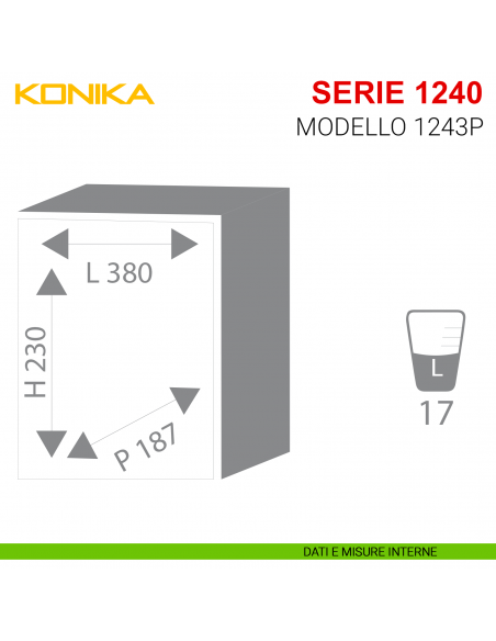 Cassaforte con chiave e combinazione Stark Konika da incasso serie 1240 modello 1243P misura interna
