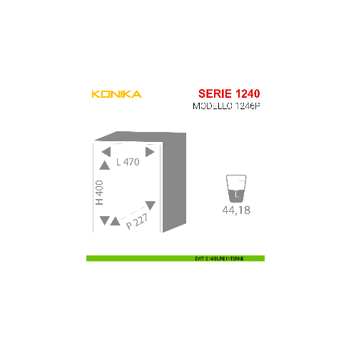 Cassaforte con chiave e combinazione Stark Konika da incasso serie 1240 modello 1246P misure interne