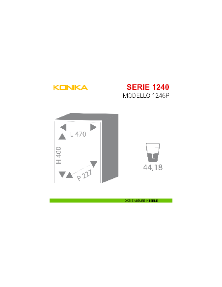 Cassaforte con chiave e combinazione Stark Konika da incasso serie 1240 modello 1246P misure interne