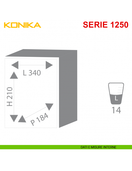 Cassaforte elettronica Konika da incasso Stark serie 1250 modello 1252P misure interne