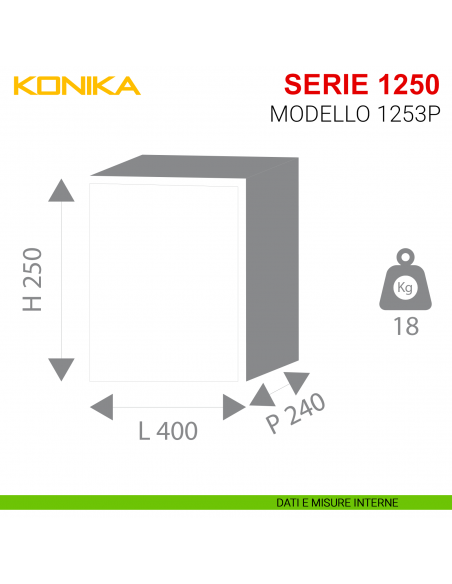 Cassaforte da incasso con combinazione elettronica Stark 1250 modello serie 1253P misure esterne