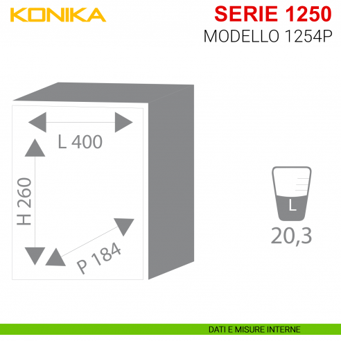Cassaforte da incasso Stark con combinazione elettronica serie 1254A modello 1254P misure interne