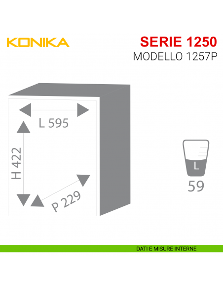 Cassaforte digitale Konika a muro Stark serie 1250A modello 1257P misure interne