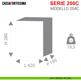 Cassaforte con chiave Stark Cassafortissima da incasso serie 200C antisfondamento modello 204C 2