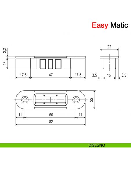 Incontro Easy-Matic per serratura magnetica Polaris AGB - disegno