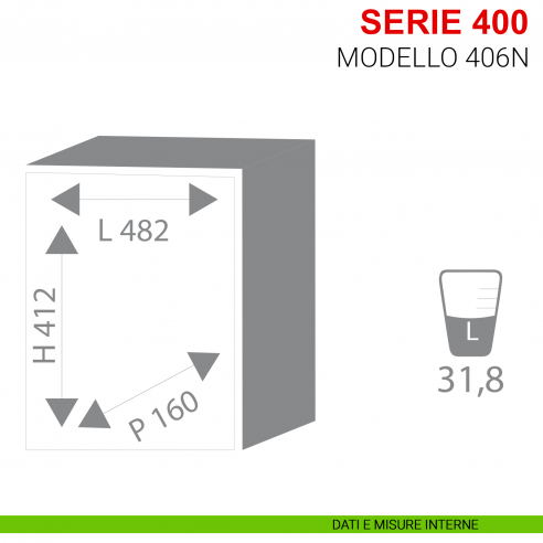 Cassaforte Stark con chiave serie 400 modello 406N da muro misure interne