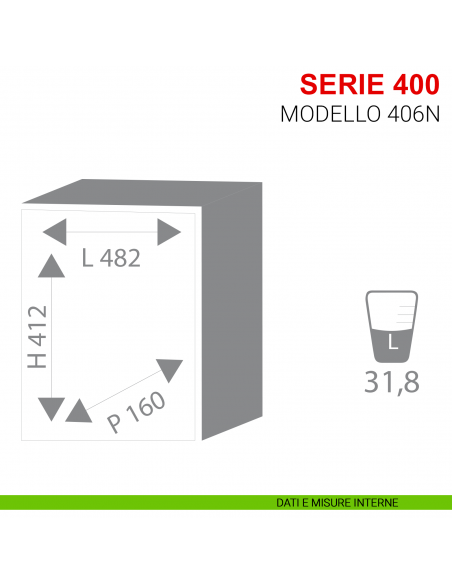 Cassaforte Stark con chiave serie 400 modello 406N da muro misure interne