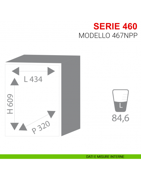 Cassaforte con chiave e combinazione a dischi Stark da incasso serie 460 modello 467NPP misure interne