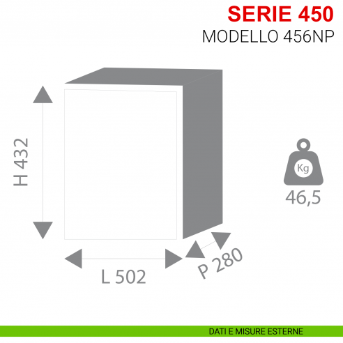 Cassaforte con combinazione elettronica Stark da incasso serie 450 modello 456NP misure esterne