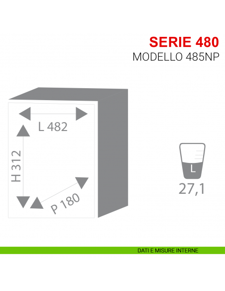 Cassaforte Stark con chiave e combinazione a dischi serie 480 modello 485NP da muro misure interne