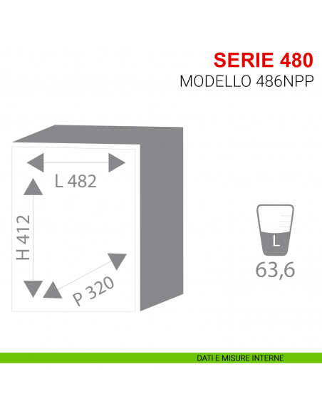 Cassaforte con combinazione a dischi Stark serie 480 modello 486NPP da incasso misure interne