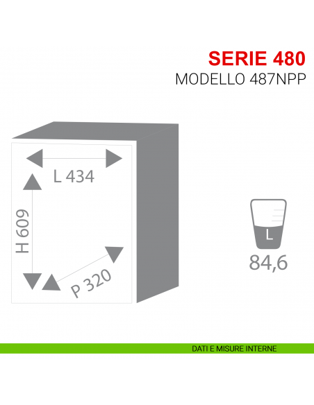 Cassaforte con combinazione a dischi Stark da incasso serie 480 modello 487NPP misure interne