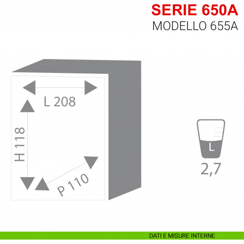 Cassaforte Stark Brick con combinazione elettronica serie 650A modello 655A da appoggio misure interne