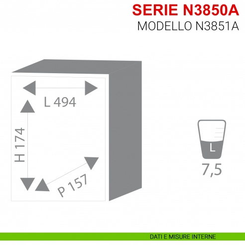 Cassaforte Stark a mobile con combinazione serie N3850A modello N3851A misure interne