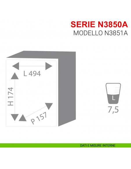 Cassaforte Stark a mobile con combinazione serie N3850A modello N3851A misure interne
