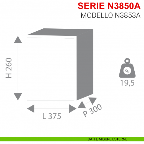 Cassaforte Stark con combinazione serie N3850A modello N3853A da appoggio